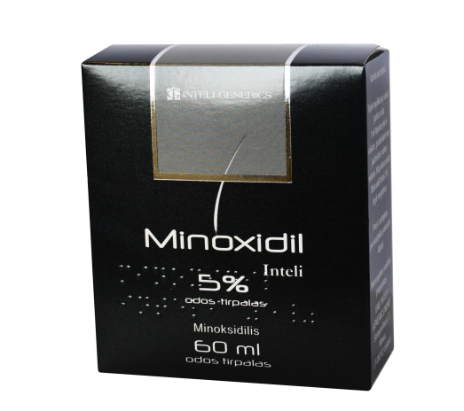 Vaistas odai Minoxidil Inteli 50 mg/ml odos tirpalas, 60 ml | Mano Vaistinė