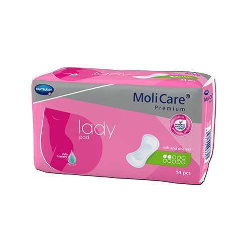 Higieniniai įklotai esant šlapimo nelaikymui MoliCare Premium Lady Pad įklotai 2 lašai N14 | Mano Vaistinė