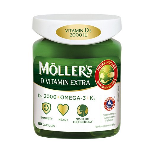 Moller's D Vitamin Extra kapsulės N60 | Mano Vaistinė