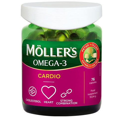 Maisto papildas širdžiai ir kraujagyslėms Moller's Omega-3 Cardio kapsulės, N76  | Mano Vaistinė