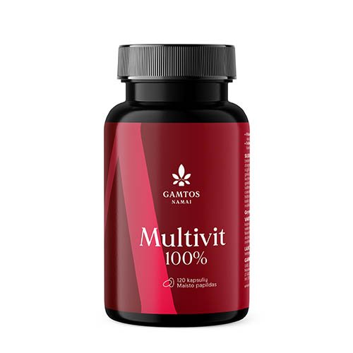 Multivit 100% kapsulės N120 | Mano Vaistinė