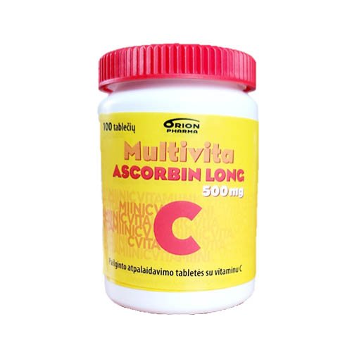 Multivita Ascorbin Long 500mg tabletės N100 | Mano Vaistinė