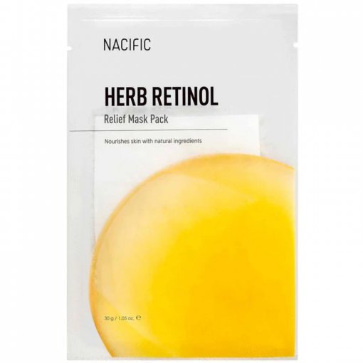 Kasdienei odos priežiūrai Lakštinė veido kaukė NACIFIC HERB RETINOL RELIEF MASK, 30 g | Mano Vaistinė
