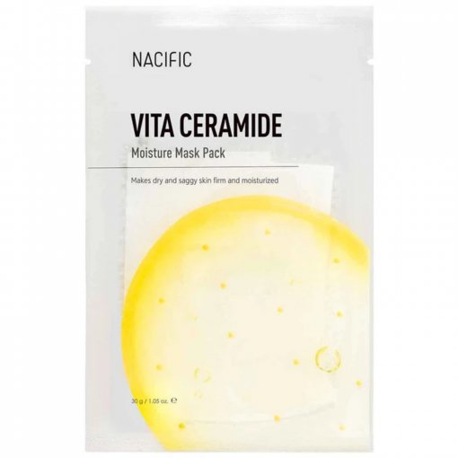 Prisotina odą vitaminais ir antioksidantais Drėkinanti lakštinė veido kaukė NACIFIC VITA CERAMIDE MOISTURE MASK, 30 g | Mano Vaistinė