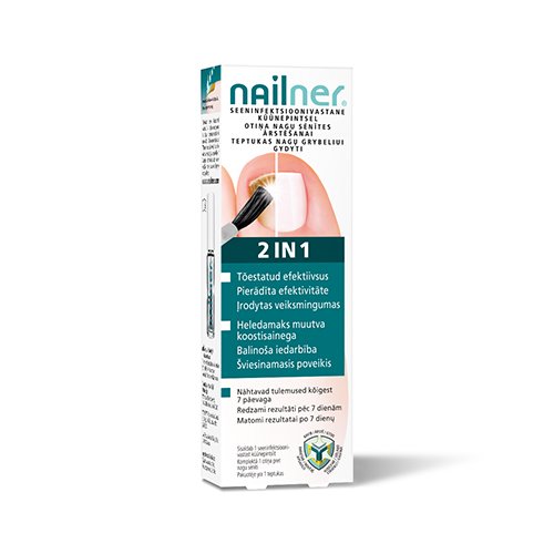 Preparatas nuo grybelinės nagų infekcijos Nailner teptukas nagų grybeliui gydyti 2 in1 5ml | Mano Vaistinė