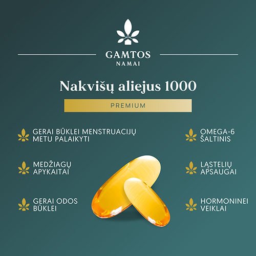 Nakvišų aliejus 1000 Premium kapsulės N60 | Mano Vaistinė