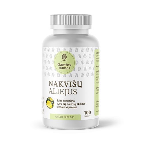 Nakvišų aliejus Nakvišų aliejus, 1000 mg kapsulės, N100  | Mano Vaistinė