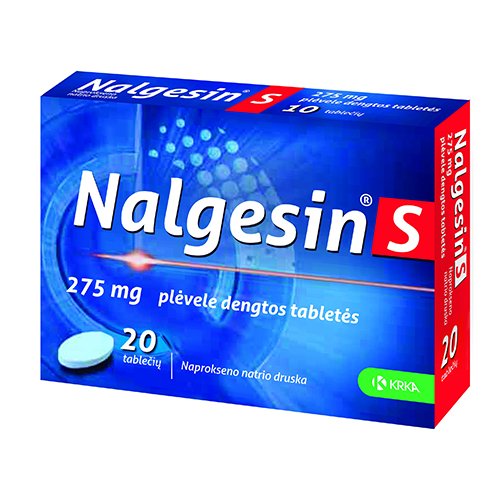 Priešuždegiminis, antireumatinis vaistas Nalgesin S 275 mg plėvele dengtos tabletės, N20 | Mano Vaistinė