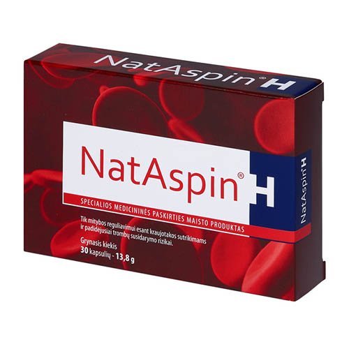 Specialios paskirties produktas širdžiai ir kraujagyslėms Nataspin kietosios kapsulės, N30 | Mano Vaistinė