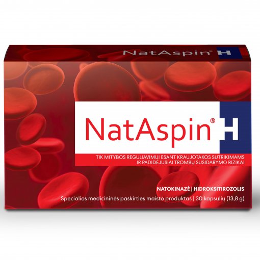 Daugiau natokinazės fermento Cholesteroliui, širdžiai, NATASPIN H, 30 kaps. | Mano Vaistinė