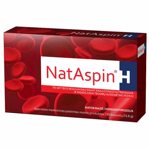Daugiau natokinazės fermento Cholesteroliui, širdžiai, NATASPIN H, 30 kaps. | Mano Vaistinė