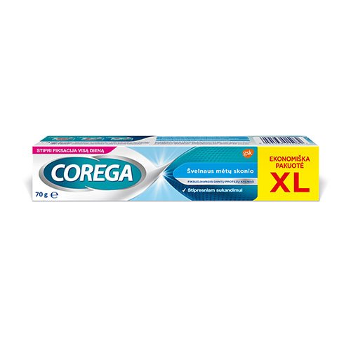 Corega Extra Strong Mild Mint 70g  /fiksuojamasis | Mano Vaistinė