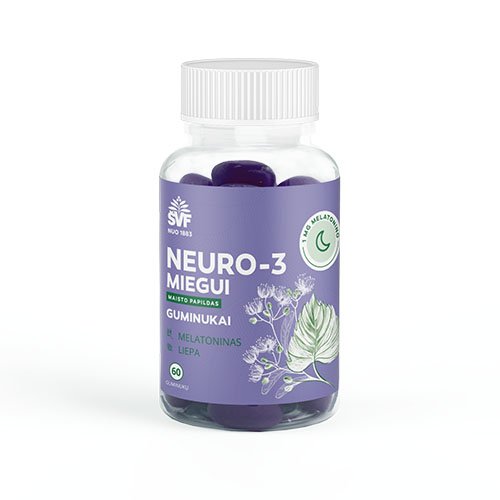 Neuro-3 MIEGUI guminukai su melatoninu 2,5g N60 ŠVF | Mano Vaistinė