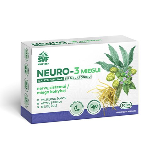 NEURO-3 MIEGUI SU MELATONINU, 10 kaps. | Mano Vaistinė