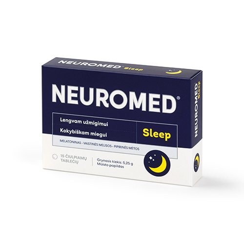 Maisto papildas nervų sistemai Neuromed sleep 15 čiulpiamų tablečių | Mano Vaistinė