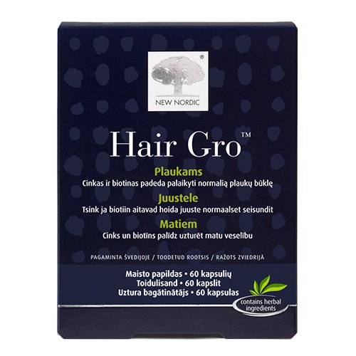 Maisto papildas plaukams New Nordic Hair Gro kapsulės N60 | Mano Vaistinė