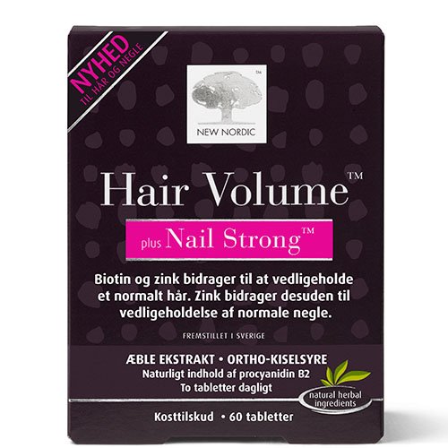 Plaukams ir nagams  NEW NORDIC HAIR VOLUME PLUS NAIL STRONG, 60 tab. | Mano Vaistinė