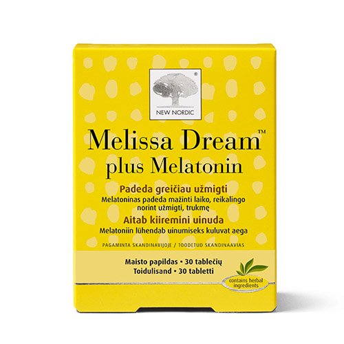 New Nordic Melissa Dream Plus Melatonin tab.N30 | Mano Vaistinė