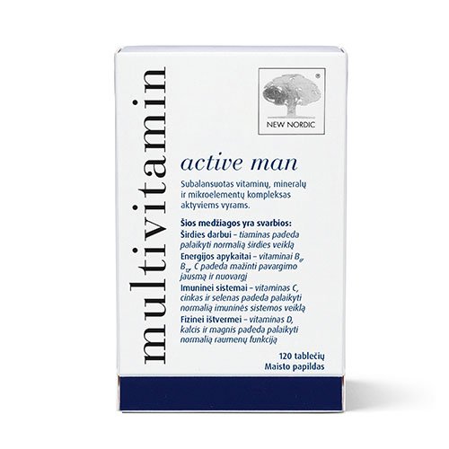 Maisto papildas vyrams New Nordic Multivitamin Active Man N120 | Mano Vaistinė