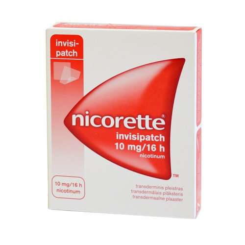 Nikotininis pleistras Nicorette invisipatch 10 mg/16 h transderminis pleistras, N7 | Mano Vaistinė