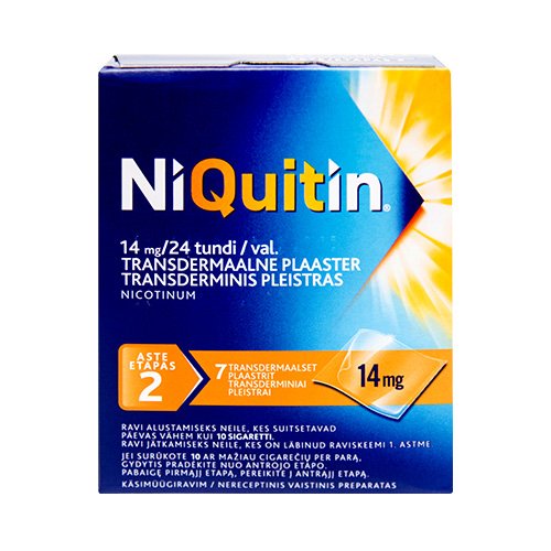 NiQuitin 14mg/24val transdermimis pleistras N7 | Mano Vaistinė