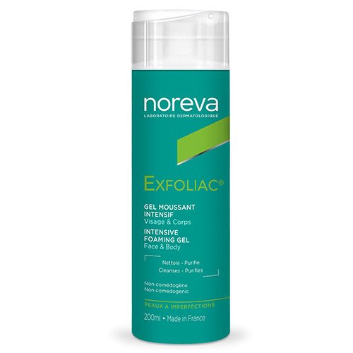 NOREVA Itensyvaus poveikio putojantis gelis EXFOLIAC, 200 ml | Mano Vaistinė