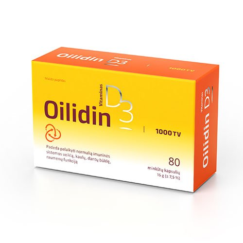 oilidin forte vitaminas d3 1000tv minkstosios kapsules n80