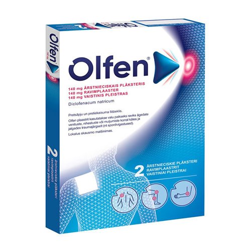 Priešuždegiminis, antireumatinis vaistas Olfen 140 mg transderminis pleistras, N2 | Mano Vaistinė