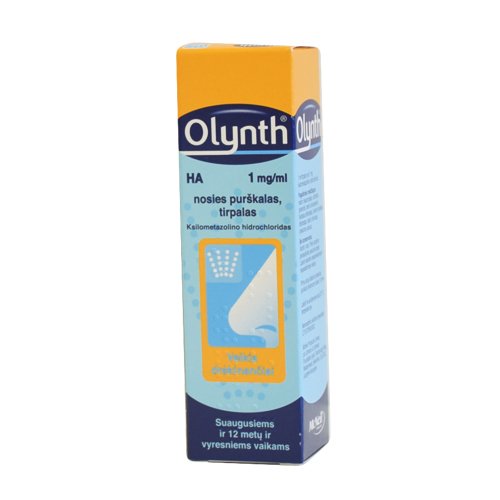 Vaistas slogai gydyti Olynth HA 0.1 % nosies purškalas, 10 ml | Mano Vaistinė