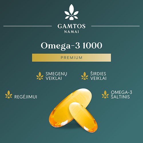 Omega-3 1000 Premium kapsulės N30 | Mano Vaistinė