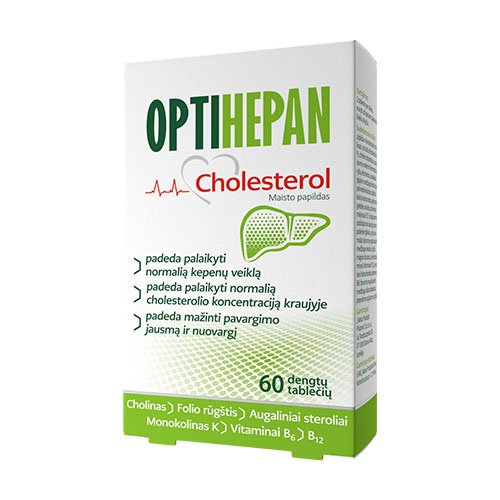 Optihepan Cholesterol, 60 dengtų tablečių | Mano Vaistinė