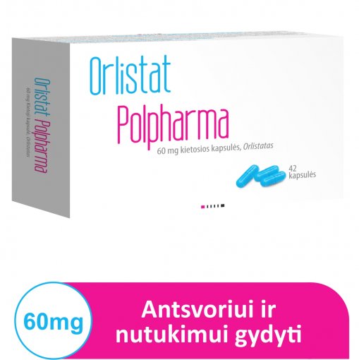 Orlistat Polpharma 60mg kietosios kapsulės N42 | Mano Vaistinė