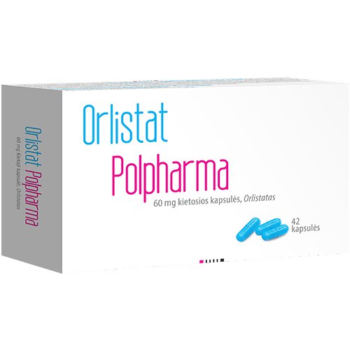 Vaistas svorio reguliavimui Orlistat Polpharma 60 mg kapsulės mažinti svoriui, N42 | Mano Vaistinė