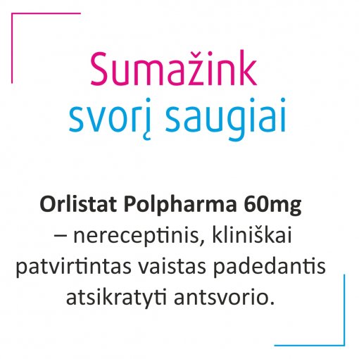 Orlistat Polpharma 60mg kietosios kapsulės N42 | Mano Vaistinė