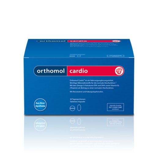 Maisto papildas širdžiai ir kraujagyslėms Orthomol Cardio, N30 (dienos dozių) | Mano Vaistinė