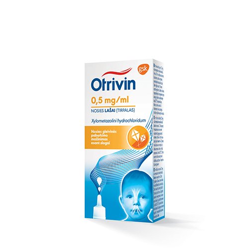 Vaistas nuo slogos Otrivin 0,05 % nosies lašai, 10 ml | Mano Vaistinė