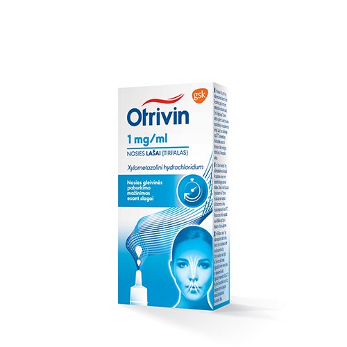 Vaistas nuo slogos Otrivin 0,1 % nosies lašai, 10 ml | Mano Vaistinė