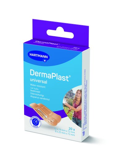 Pleistrų rinkinys DERMAPLAST UNIVERSAL, 2 dydžių, 20 vnt. | Mano Vaistinė