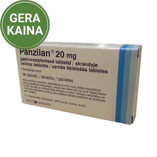 Vaistai nuo rėmens Panzilan 20 mg tabletės lizdinėje pakuotėje, N14  | Mano Vaistinė