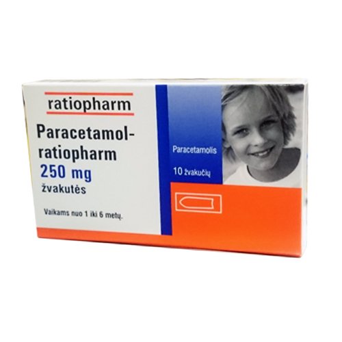 Skausmą, karščiavimą mažinantis vaistas Paracetamol-RPH 250 mg žvakutės, N10 | Mano Vaistinė