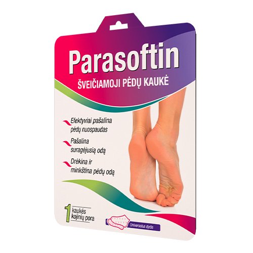 Kojų priežiūros priemonė Parasoftin šveičiamoji pėdų kaukė 40ml (20mlx2) | Mano Vaistinė