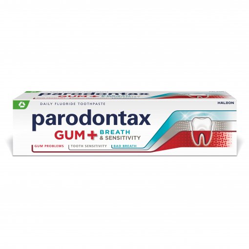 Kraujuojančioms dantenoms PARODONTAX GUM, SENSITIVITY AND BREATH, 75 ml | Mano Vaistinė