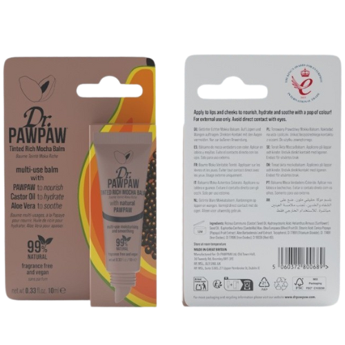 Tinka tepti ant lūpų, ant skruostų ar akių Lūpų balzamas DR.PAWPAW RICH MOCHA, 10 ml | Mano Vaistinė