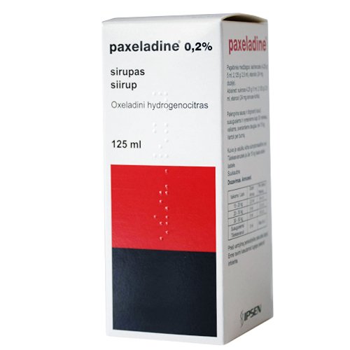 Vaistas nuo sauso kosulio Paxeladine sirupas, 125 ml | Mano Vaistinė