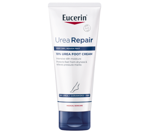 Poveikis išlieka iki 48 valandų Pėdų kremas sausai odai su 10 % šlapalo EUCERIN UREAREPAIR, 100 ml | Mano Vaistinė