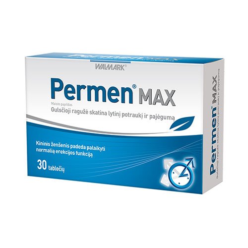 Permen lytiniam potraukiui, pajėgumui ir normaliai erekcijos funkcijai. Permen Max tabletės vyrams, N30 | Mano Vaistinė