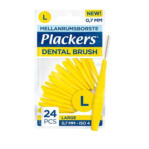 PLACKERS tarpdančių šepetėliai DENTAL BRUSH, L, 0,7 mm N24 | Mano Vaistinė