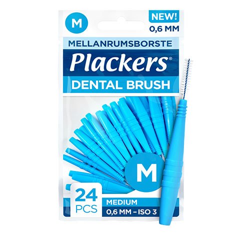 PLACKERS tarpdančių šepetėliai DENTAL BRUSH, M, 0,6 mm N24 | Mano Vaistinė