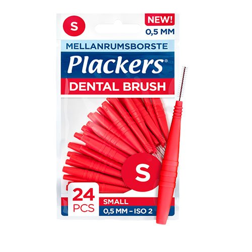 PLACKERS tarpdančių šepetėliai DENTAL BRUSH, S, 0,5 mm N24 | Mano Vaistinė