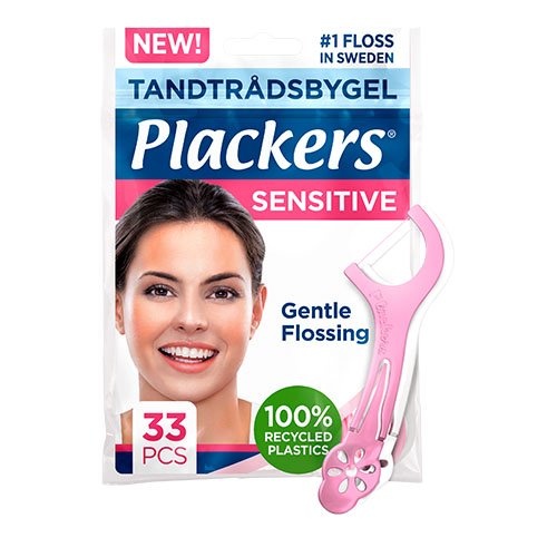 PLACKERS tarpdančių siūlas su krapštuku SENSITIVE N33 | Mano Vaistinė